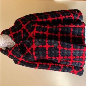 Zara knitted jacket size m black and red